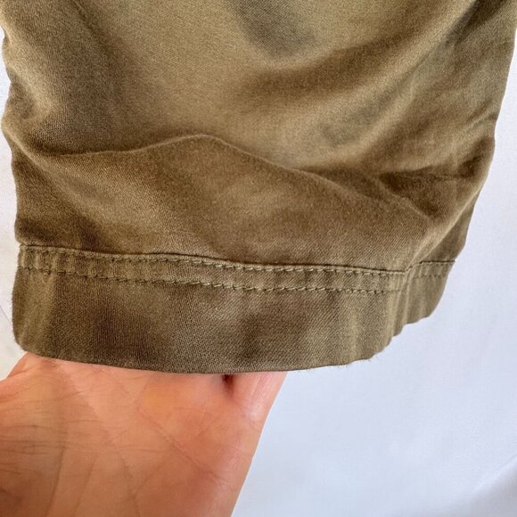 Vintage Y2K DKNY Pure Linen Blend Green Embroidered Straight Leg Utility Pants - Picture 10 of 16